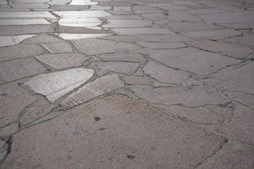 Beautiful stone floor reflecting the sunlight