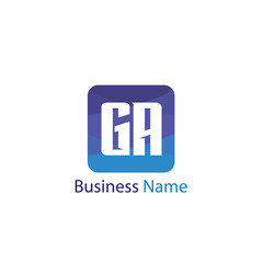 Initial Letter GA Logo Template Design