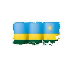 Rwanda flag, vector illustration on a white background.