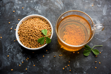Fenugreek Seeds or Methi Dana drink by soaking it in water overnight. helpful in weight loss, digestion and blood sugar treatment