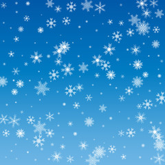 Naklejka na ściany i meble Vector Illustration of a Winter Background with Snowflakes