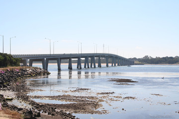 Philip Island Road bridge, view from san remo, victoria