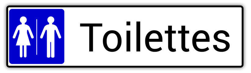 Panneau en France : Toilettes pour hommes et femmes, wc mixtes et unisexe - panneau pour salle de bain, toilettes et autres commodit&eacute;s
