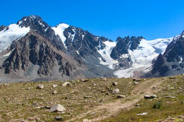 glaciers and rocks of Tien Shan
