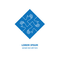 Four organization cooperation colorful logo