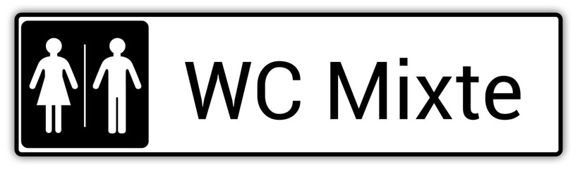 Panneau en France : Toilettes pour hommes et femmes, wc mixtes et unisexe - panneau pour salle de bain, toilettes et autres commodités