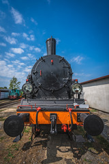 Old disused steam train locomotive