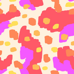Beautiful abstract seamless pattern. Handcrafted artistic style. Perfect for textile, wrapping, web and all kind of decorative projects. Vector illustration.