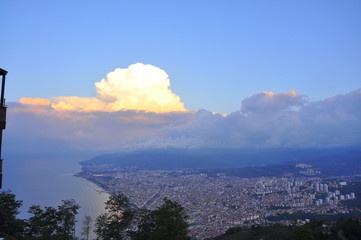 sunset in the mountains
