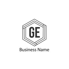 Initial Letter GE Logo Template Design