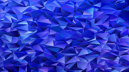 Dark blue abstract mosaic chaotic triangle pattern background - geometrical vector graphic design from triangle tiles