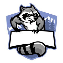 racoon in sport mascot style in set © bazzier