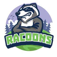 racoon mascot style