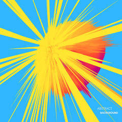 Background with exploding rays. Abstract vector illustration with dynamic effect. Cover design template. Can be used for advertising, marketing and presentation.