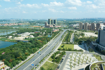 Views Leiweng Avenue in the suburb of Wangcheng of Changsha