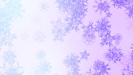 Abstract background with a variety of colorful snowflakes. Big and small.