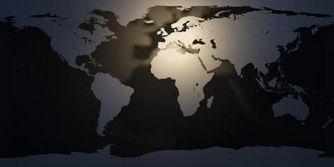 abstract world map, shadow, enlightenment