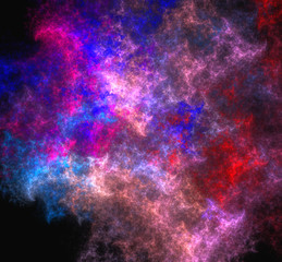 Purple blue pink fractal.Fantasy fractal texture. Digital art. 3D rendering. Computer generated image.