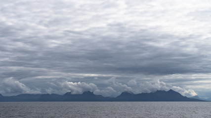 dramatic sky over the mountains