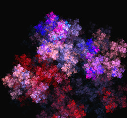 Fototapeta na wymiar Purple blue pink pattern.Fantasy fractal texture. Digital art. 3D rendering. Computer generated image.