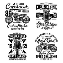 Obraz premium Vintage labels set with lettering composition on white background. T-shirt logo design.