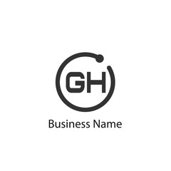 Initial Letter GH Logo Template Design