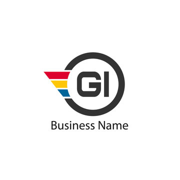 Initial Letter GI Logo Template Design
