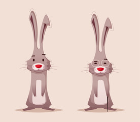Funny rabbit character. Cartoon vector illustration