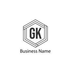 Initial Letter GK Logo Template Design