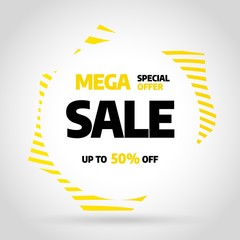 Sale banner template design, Big sale special offer. End of season. Vector illustration.