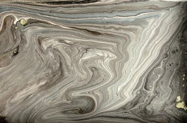 Obraz premium Marble abstract acrylic background. Marbling artwork texture. Agate ripple pattern. Gold powder.