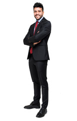 Friendly manager isolated on white