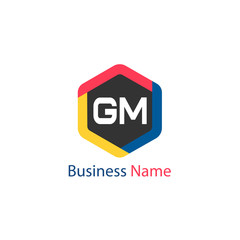 Initial Letter GM Logo Template Design