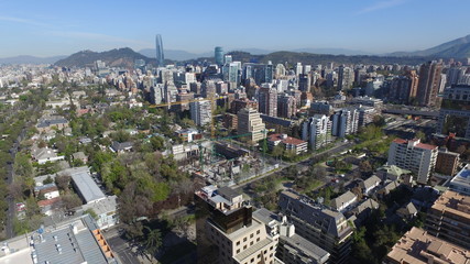 Obraz premium Widok z lotu ptaka na miasto