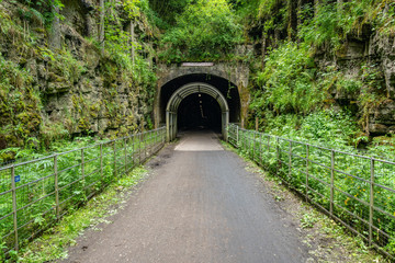 The entrance to the Headstone Tunnel, near Monsal Head in the East Midlands, Derbyshire, Peak District, England, UK