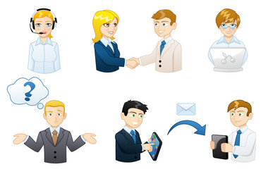 Avatars of Business people at work - icon set