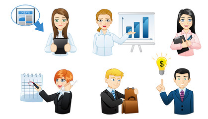 Business people at work - icon avatar set