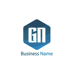 Initial Letter GN Logo Template Design