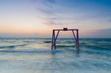 seascape in the Odesa during the sunset in the summer season