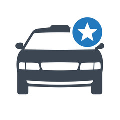 Taxi icon, transportation, taxi cab, travel concept icon with star sign. 