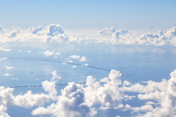 the view of the reef from the airplane