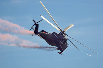 Mi-24 - heavy combat helicopter. - obrazy, fototapety, plakaty
