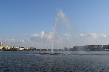 Naklejka na ściany i meble Kazan. The Kaban Lake. Fountain