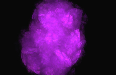 Purple fractal texture on a black background.Fantasy fractal texture. Digital art. 3D rendering. Computer generated image.