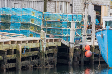 Lobster traps on wharf