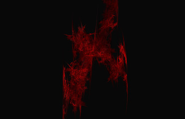 Red fractal texture on black background.Fantasy fractal texture. Digital art. 3D rendering. Computer generated image.