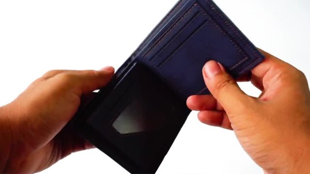 Wallet empty and no money hold in his hand. 4K