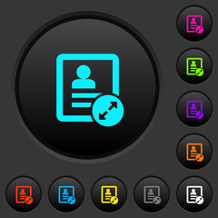 Extend contact dark push buttons with color icons