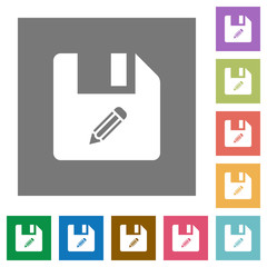 Edit file square flat icons