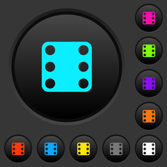 Domino six dark push buttons with color icons